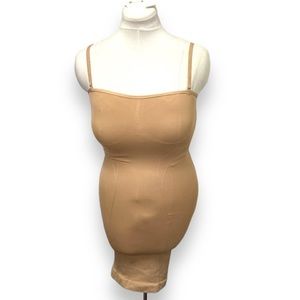 Body Wrap Retro Lites Seamless Slip Dress Shapewear, Nude, size M
